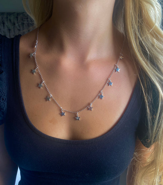 Silver Rounded Star Necklace