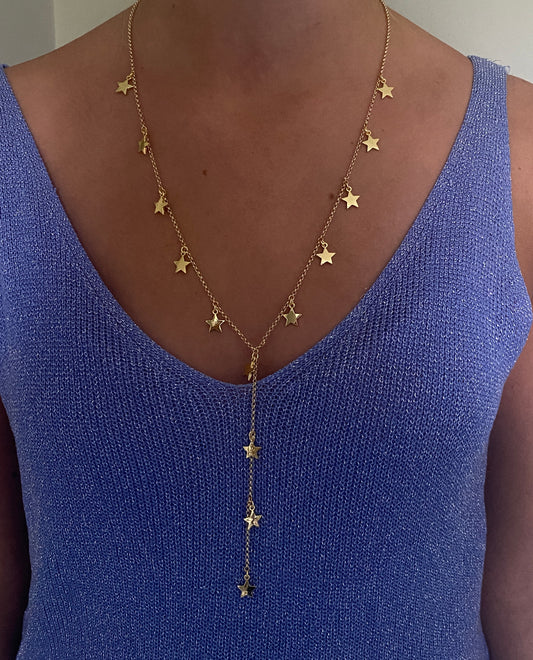 Long Star Gold Necklace